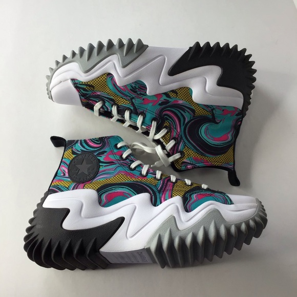 Converse Run Star Motion Platform High '90s Marbled Sneaker Size 12.5 - Picture 5 of 8